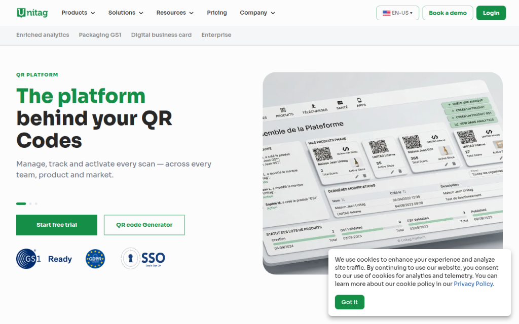 Best Free QR Code Generators Online (2026) - Compare Quality & Privacy 8 Screenshot of unitag.io