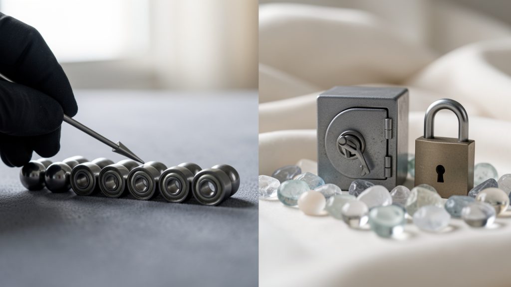 Free Password Generator Online: Security Guide and Best Practices 15 PRNG vs CSPRNG comparison, left: Math.random()/PRNG with predictable-sequence icon, right: window.crypto.getRandomValues()/CSPRNG with locked vault icon