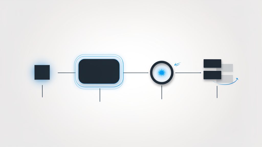 Free Website Speed Test: Improve Site Load & Conversions 14 A staged timeline of page load showing key metrics: First Contentful Paint (FCP) as first visible content, Largest Contentful Paint (LCP) when main content appears, Time to Interactive (TTI) when controls respond, and Cumulative Layout Shift (CLS) illustrated as elements jumping , labeled with approximate positions on the timeline.