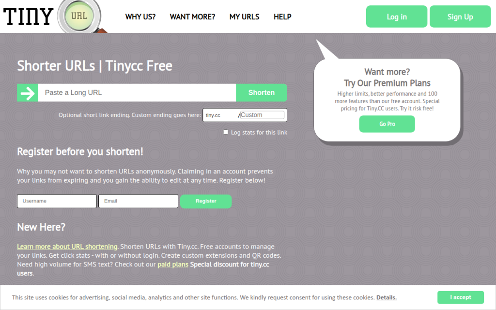 Shorten URL Online: Choose, Create, and Track Short Links 6 Screenshot of tiny.cc