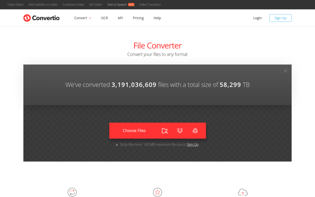 Screenshot of convertio.co