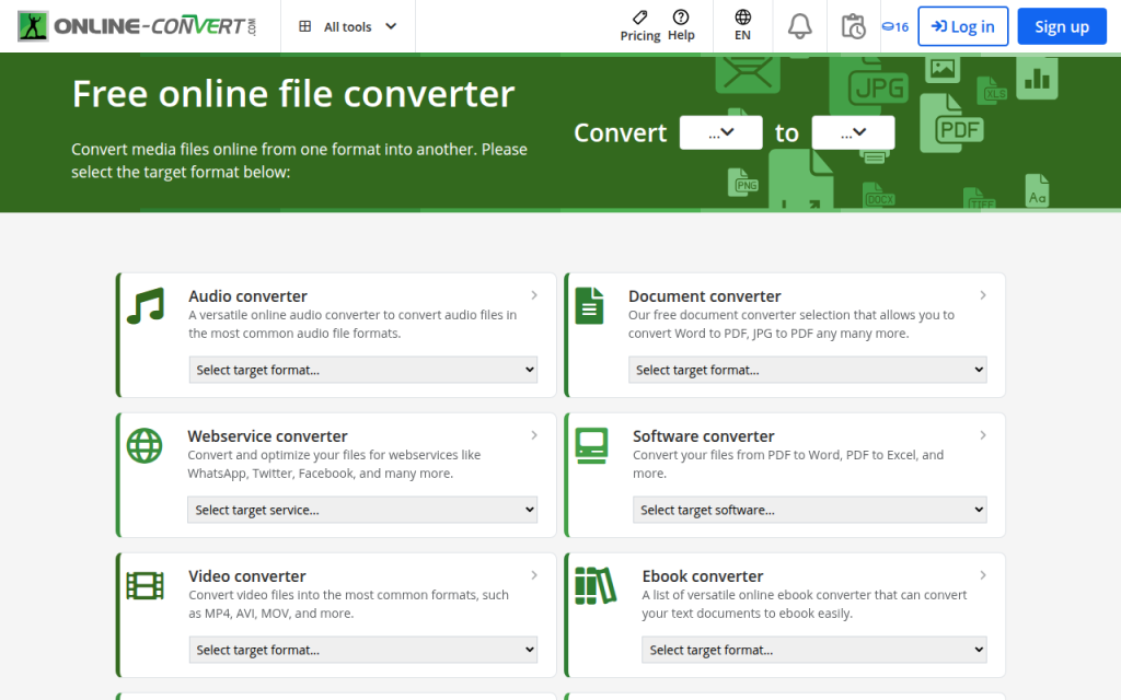 Screenshot of online-convert.com