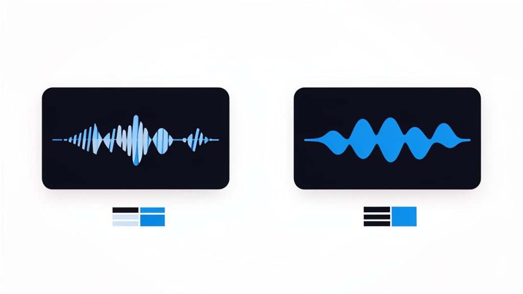 Should You Convert MP3 Files to FLAC? What It Really Does 5 Side-by-side diagram showing 'MP3 (lossy)' vs 'FLAC (lossless)'. Left: an MP3 icon with a simplified audio waveform where parts are shaded out/removed and a small file-size label. Right: a FLAC icon with a full waveform identical to an original source waveform and a larger file-size label. A short caption: 'MP3 removes data; FLAC preserves the source.'