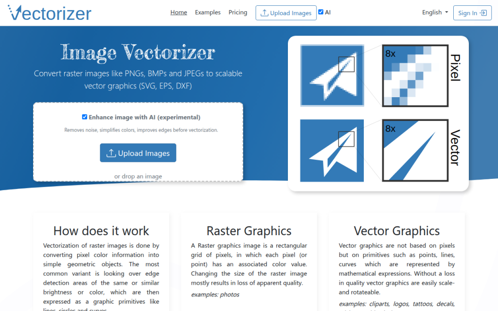How to Convert PNG to SVG: Tools and Best Practices 4 Screenshot of vectorizer.io