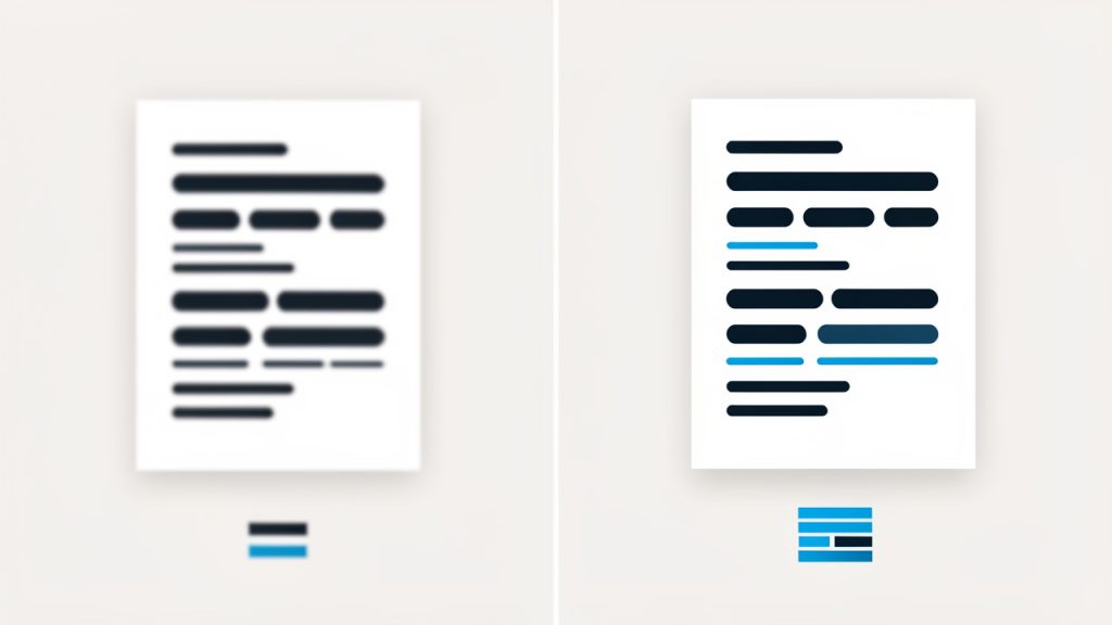 Low vs high DPI: left low resolution appears soft and blurry, right high resolution looks crisp, with filesize indicators