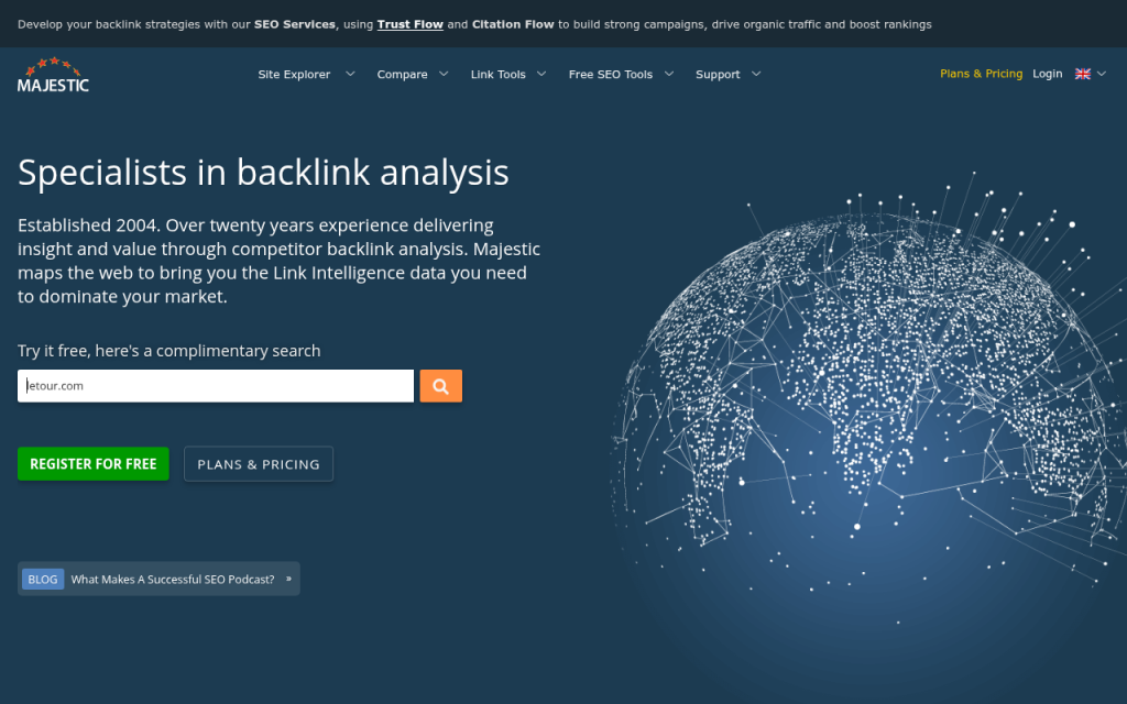 The Best SEO Tools: Top Picks and How to Choose 21 Screenshot of majestic.com