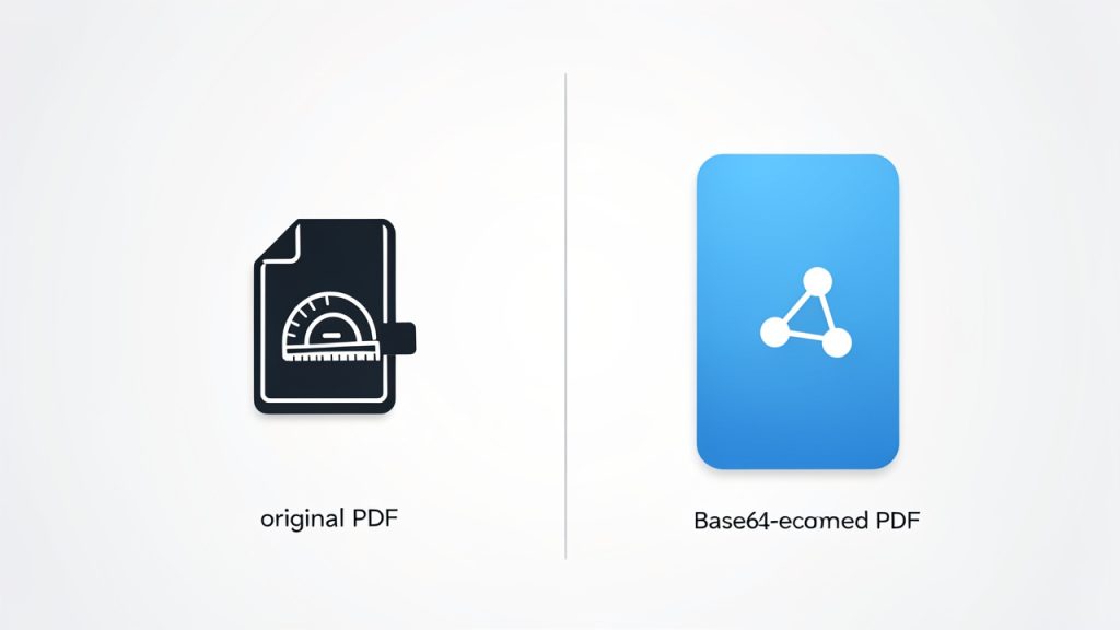 How to Convert a PDF to Base64 — A Simple Guide 20 Trade-off infographic: Original PDF vs Base64-encoded PDF